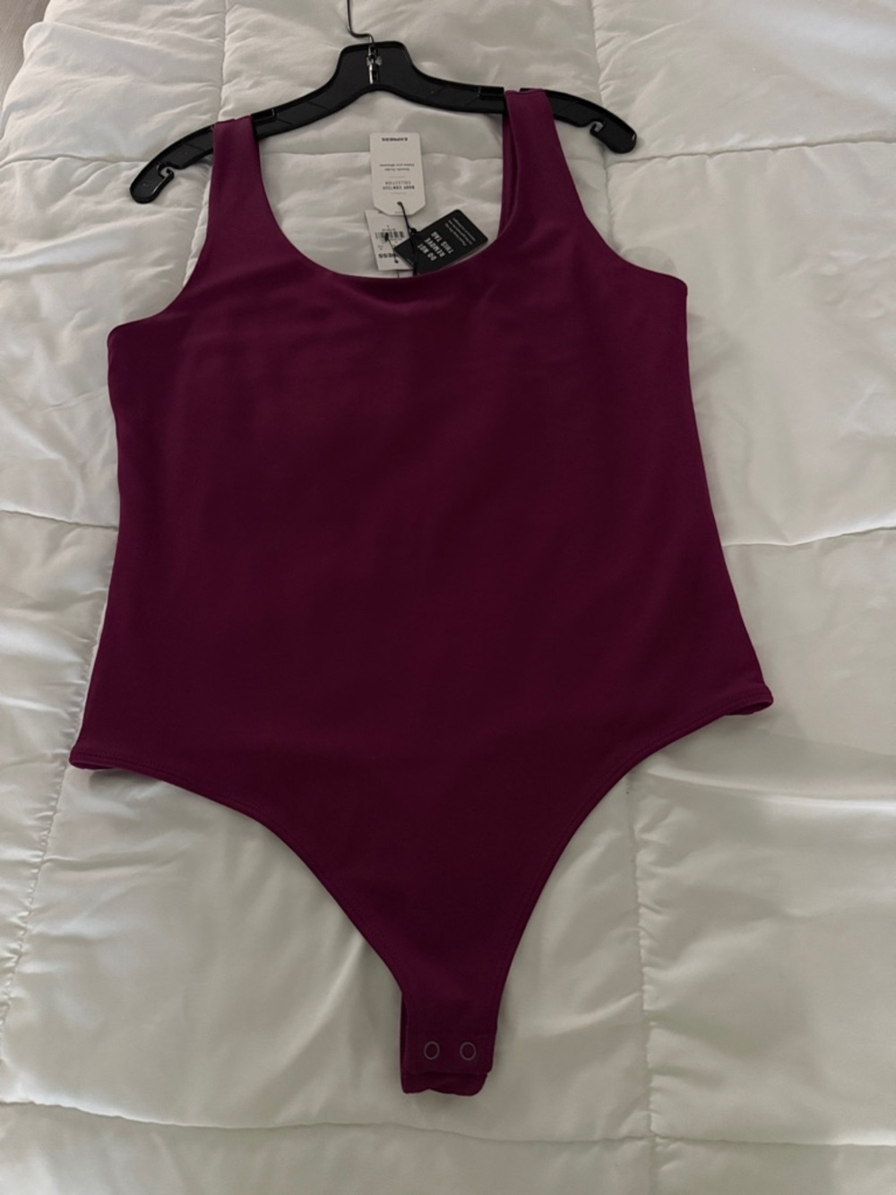 Express women’s body contour body suit, color Deep Berry -large  new with tags